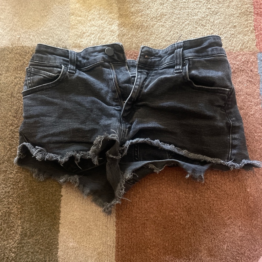 Women’s Black Distressed Denim Shorts